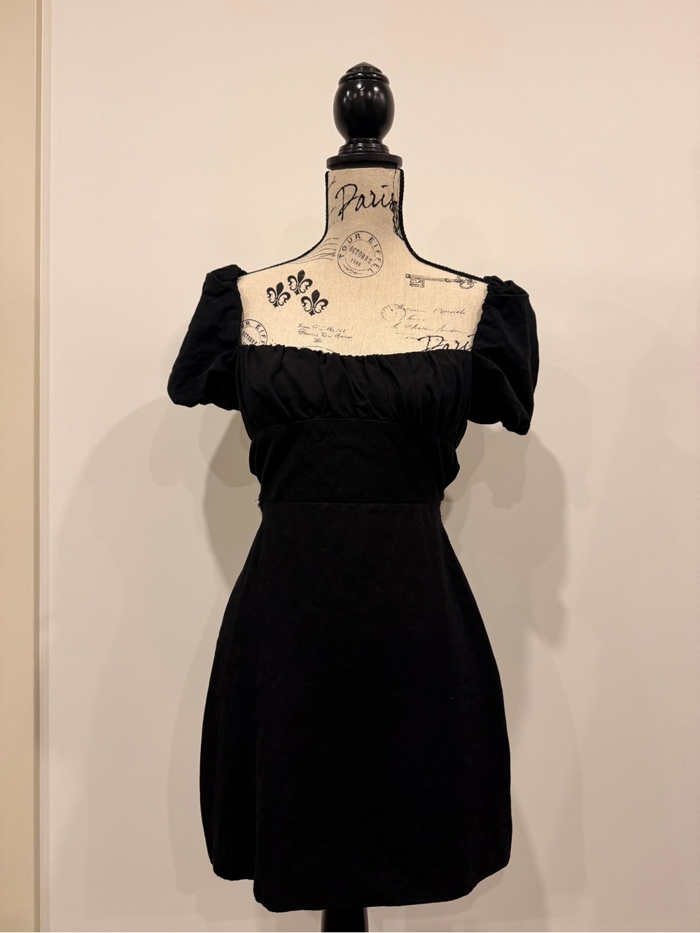 Black Puff-Sleeve Mini Dress - Classic Women’s Dress